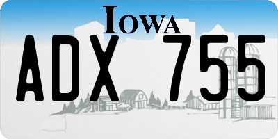 IA license plate ADX755