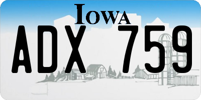 IA license plate ADX759