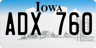 IA license plate ADX760