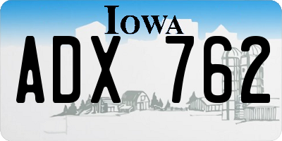 IA license plate ADX762