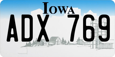 IA license plate ADX769