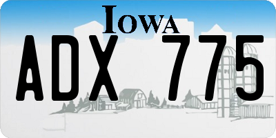 IA license plate ADX775
