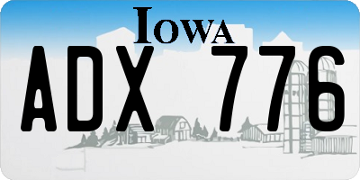 IA license plate ADX776