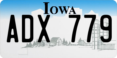IA license plate ADX779