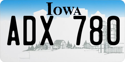 IA license plate ADX780