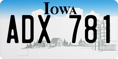 IA license plate ADX781
