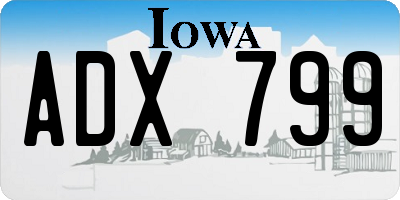 IA license plate ADX799