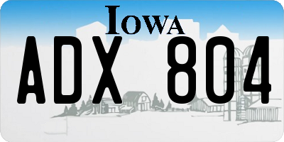 IA license plate ADX804