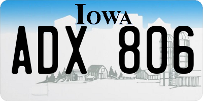 IA license plate ADX806