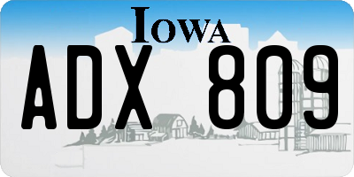 IA license plate ADX809
