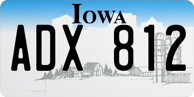 IA license plate ADX812