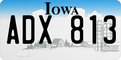IA license plate ADX813