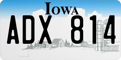 IA license plate ADX814