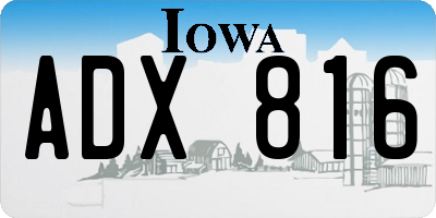 IA license plate ADX816