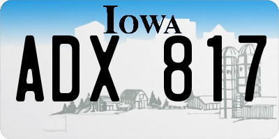 IA license plate ADX817
