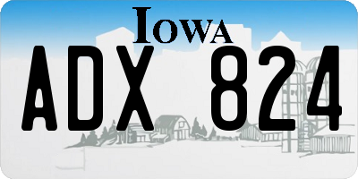 IA license plate ADX824