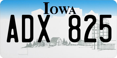 IA license plate ADX825