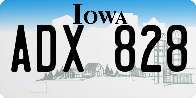 IA license plate ADX828