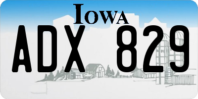 IA license plate ADX829
