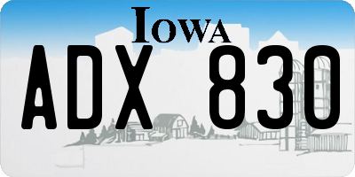 IA license plate ADX830