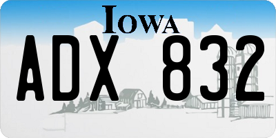 IA license plate ADX832