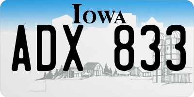 IA license plate ADX833