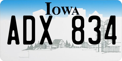 IA license plate ADX834