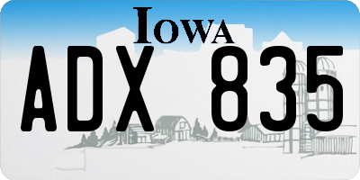 IA license plate ADX835