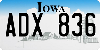 IA license plate ADX836