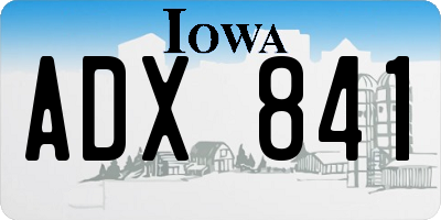 IA license plate ADX841
