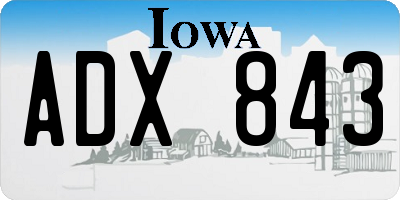 IA license plate ADX843