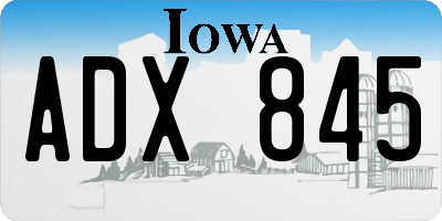 IA license plate ADX845