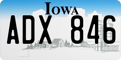 IA license plate ADX846