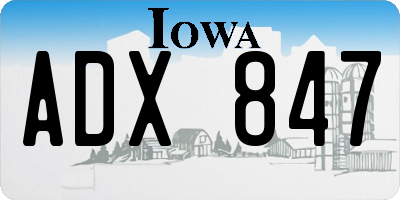 IA license plate ADX847