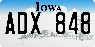 IA license plate ADX848