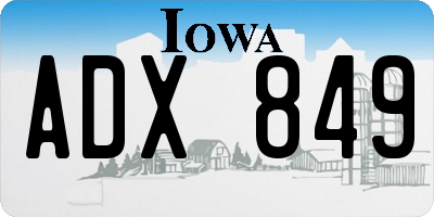 IA license plate ADX849