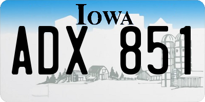 IA license plate ADX851
