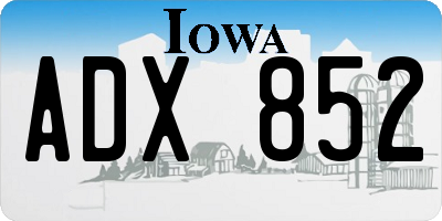 IA license plate ADX852