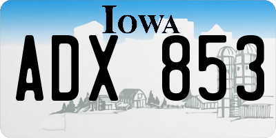 IA license plate ADX853