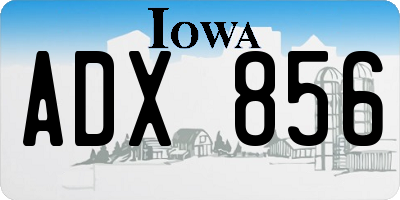 IA license plate ADX856