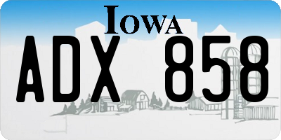 IA license plate ADX858