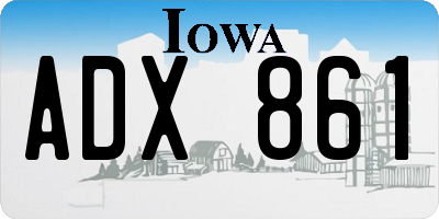 IA license plate ADX861