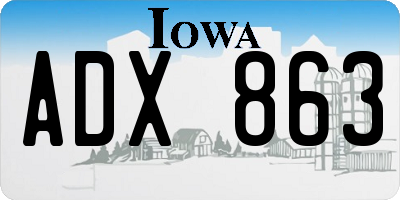 IA license plate ADX863