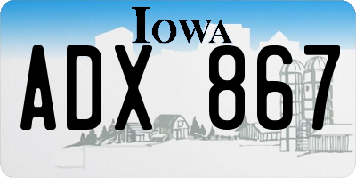 IA license plate ADX867