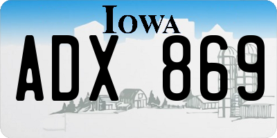 IA license plate ADX869