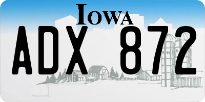 IA license plate ADX872