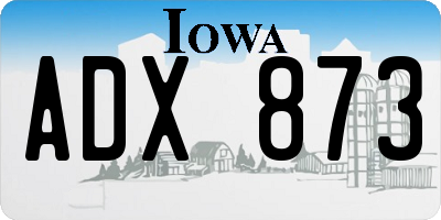 IA license plate ADX873