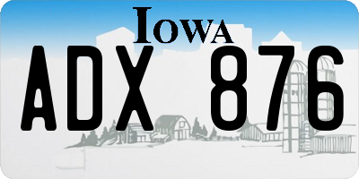 IA license plate ADX876