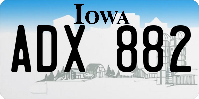 IA license plate ADX882