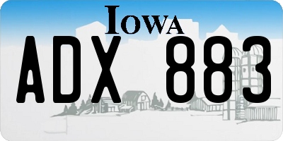 IA license plate ADX883